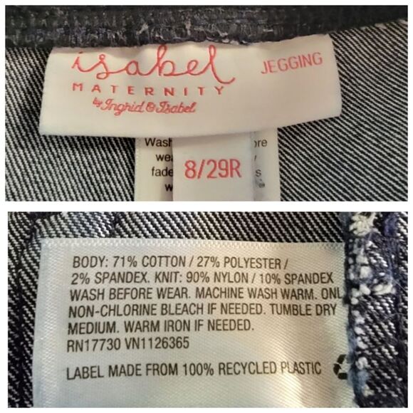 Isabel Maternity Cross Panel  Maternity Jeggings Dark Wask - Picture 14 of 15